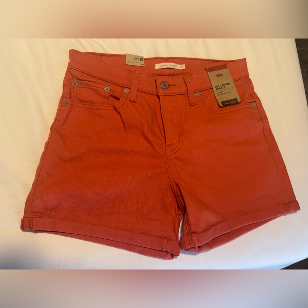 NWT Levi's Red Jean Shorts for Women
